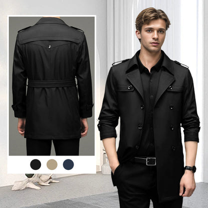 ⏳Limited-time 50% off⏰Men's Double-Breasted Windproof Trench Coat🧥