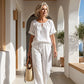 ⏳Limited-time 50% off⏰Women's Drawstring Top & Trousers 2-Piece Set👚👖