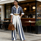 ⏳Limited-time 50% off⏰Women's Striped Shirt & Wide-Leg Pants 2-Piece Set👔👖