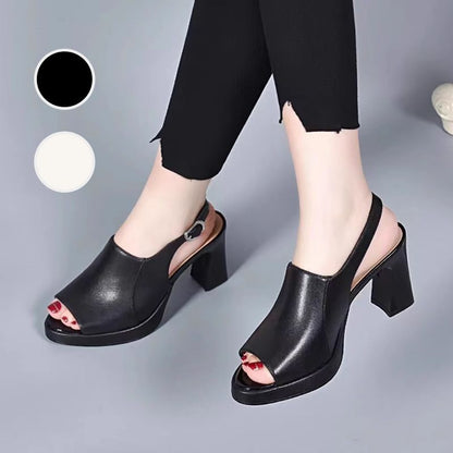 ⏳Limited-time 50% off⏰Stylish & Comfortable High Heel Leather Sandals for Women👡