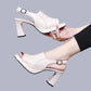 ⏳Limited-time 50% off⏰Stylish & Comfortable High Heel Leather Sandals for Women👡