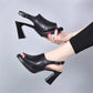 ⏳Limited-time 50% off⏰Stylish & Comfortable High Heel Leather Sandals for Women👡