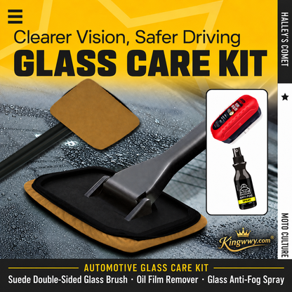 ⏳Limited-time 50% off⏰Stop blurry, greasy car windows! The complete window cleaning set with double‑sided pad and optional oil stain remover & anti‑fog – clear visibility in every season💦🚘