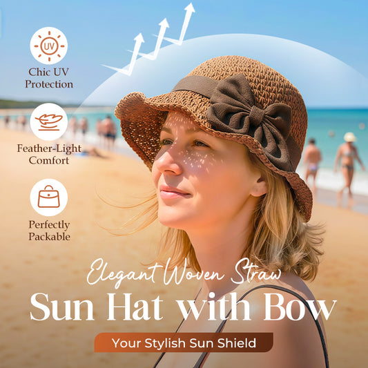 ⏳Limited-time 50% off⏰Elegant Woven Straw Sun Hat with Bow👒