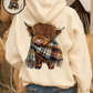 ⏳Limited-time 50% off⏰Cute Highland Cow Cozy Fleece-Lined Hooded Sweatshirt🦬