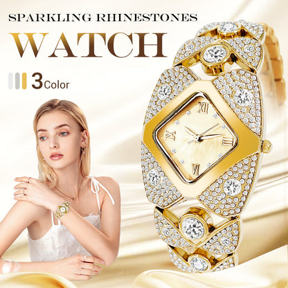 ⏳Limited-time 50% off⏰Retro Quartz Watch with Sparkling Rhinestones⌚