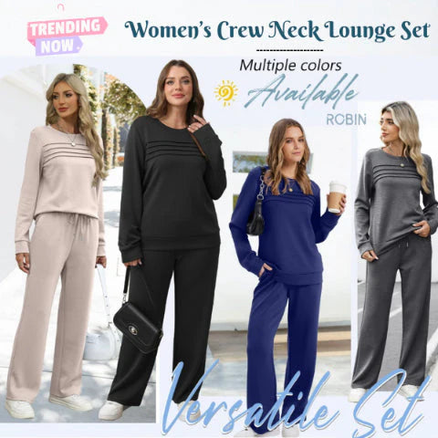⏳Limited-time 50% off⏰Women's Crew Neck Top & Drawstring Pants Set👚👖