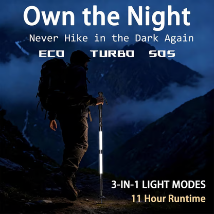 ⏳Limited-time 50% off⏰Luminous Tactical Trekking Poles – LED Lightweight Foldable Hiking Sticks🌄
