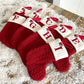 🌟🎄 Festive Christmas Must-Have! Cozy Knit Socks + Embroidered Candy Bag + Letter Stocking – Decor & Use in One!