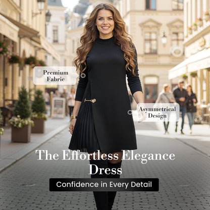 ⏳Limited-time 50% off⏰Elegant Long Sleeve Pleated Panel Dress👗