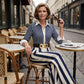⏳Limited-time 50% off⏰Women's Striped Shirt & Wide-Leg Pants 2-Piece Set👔👖
