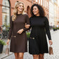 ⏳Limited-time 50% off⏰Elegant Long Sleeve Pleated Panel Dress👗