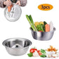 ⏳Limited-time 50% off⏰Household Thickened Stainless Steel 3-piece Vegetable Chopping and Draining Basket Set🥒🥔🧅