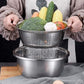 ⏳Limited-time 50% off⏰Household Thickened Stainless Steel 3-piece Vegetable Chopping and Draining Basket Set🥒🥔🧅