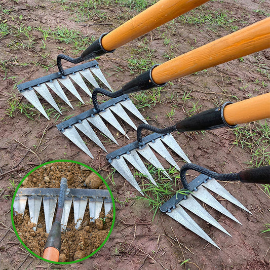 ⏳Limited-time 50% off⏰4/5/6/7 Tooth Carbon Steel Garden Hand Rake⛏️🌱