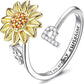 ⏳Limited-time 50% off⏰Sunflower Initial Letter Spinner Ring🌻💍