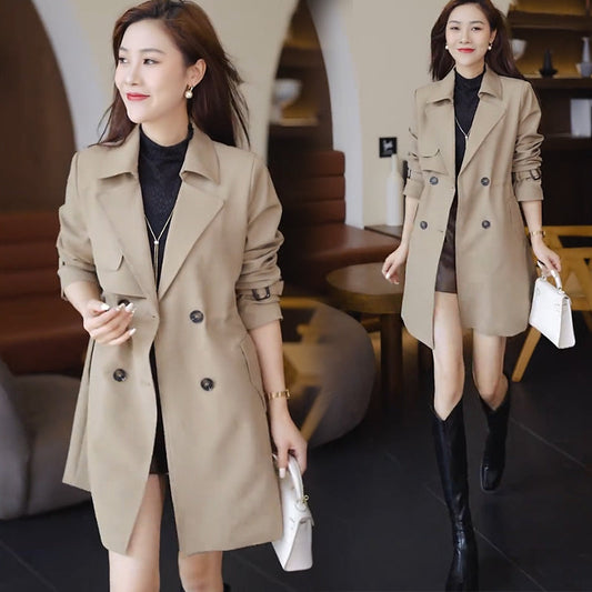 ⏳Limited-time 50% off⏰Comfortable Waisted Lapel Trench Coat🧥