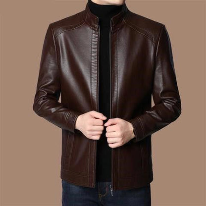 ⏳Time-limited 50% off⏰Men’s Warm Plush Lining Leather Jacket🧥