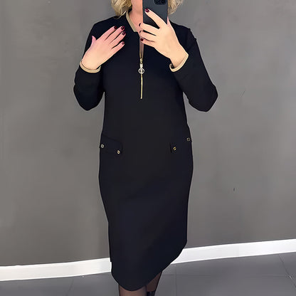 ❄️Winter-Specials❄️Women's Elegant Black Long-Sleeve Dress