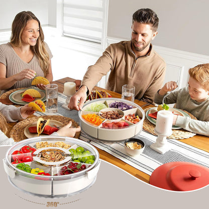 🎅Xmas Sales - 50% OFF🎄Multi-Purpose 6-Compartment Sealed Snack Box with Lid & Handle