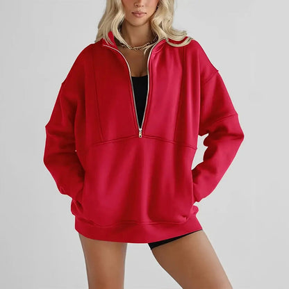 🎉Last Day Promotion - 75% OFF🥰Women's Casual Lapel Half Zip Tops