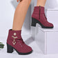 ⏳Time-limited Special⏰Women's Chunky Heeled Ankle Boots with Rhinestone Decor👠