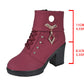 ⏳Time-limited Special⏰Women's Chunky Heeled Ankle Boots with Rhinestone Decor👠