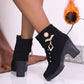 ⏳Time-limited Special⏰Women's Chunky Heeled Ankle Boots with Rhinestone Decor👠