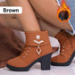 ⏳Time-limited Special⏰Women's Chunky Heeled Ankle Boots with Rhinestone Decor👠