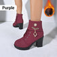 ⏳Time-limited Special⏰Women's Chunky Heeled Ankle Boots with Rhinestone Decor👠