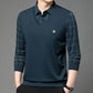 Men's fake two-part collar long-sleeved t-shirt