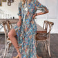 ⏳Limited-time 50% off⏰V-Neck Bohemian Side Split Flowy Dress👗