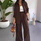 ⏳Limited-time 50% off⏰Womens Fashion Solid Color Loose Shirt Casual Wide Leg Trousers (2 Piece Set)👚👖