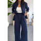 ⏳Limited-time 50% off⏰Womens Fashion Solid Color Loose Shirt Casual Wide Leg Trousers (2 Piece Set)👚👖