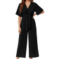 ⏳Limited-time 50% off⏰Women's Elegant V-Neck Wide Leg Waist Tie Jumpsuit👚👖👗