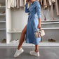 ⏳Limited-time 50% off⏰Women's Button Down Long Sleeve Denim Dress👗