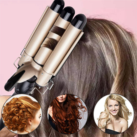 ⏳Limited-time 50% off⏰3-Barrel Curling Iron with Adjustable Temperature🏆✨👧