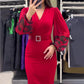 ⏳Limited-time 50% off⏰Women’s Elegant V-neck Dress in Red👗