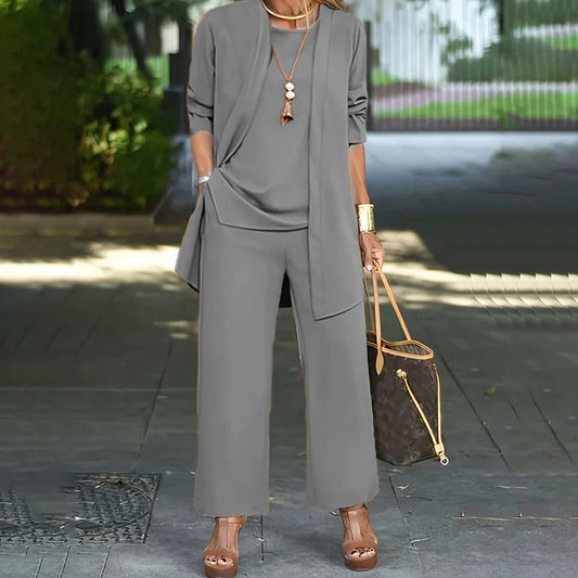 ⏳Limited-time 50% off⏰Elegant Women's Relaxed Fit 3-Piece Set👚👖