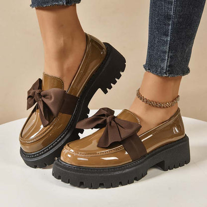 ⏳Time-limited Special⏰Chic Sweet Platform Loafers with Bow👠