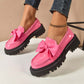 ⏳Time-limited Special⏰Chic Sweet Platform Loafers with Bow👠
