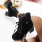 ⏳Limited-time 50% off⏰Women's Chunky Heel Lace Ankle Booties👢