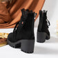 ⏳Limited-time 50% off⏰Women's Chunky Heel Lace Ankle Booties👢