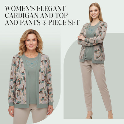 ⏳Limited-time 50% off⏰Women's Elegant 3-Piece Set (Cardigan, Top and Trousers)🎉Free Shipping✈️