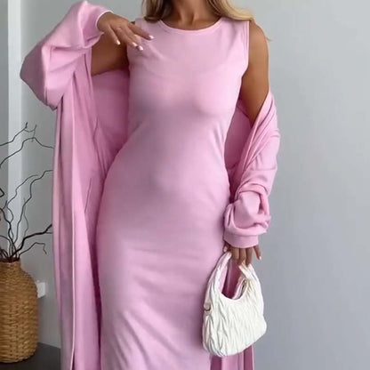 ⏳Limited-time 50% off⏰Women’s Sleeveless Dress & Robe (2-pcs set)👗🧥