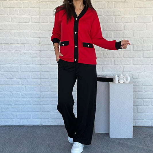 ⏳Limited-time 50% off⏰Women's Casual Color Block Two-Piece Set👚👖