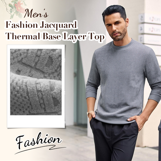 ⏳Limited-time 50% off⏰Men's Fashion Jacquard Thermal Base Layer Top👔