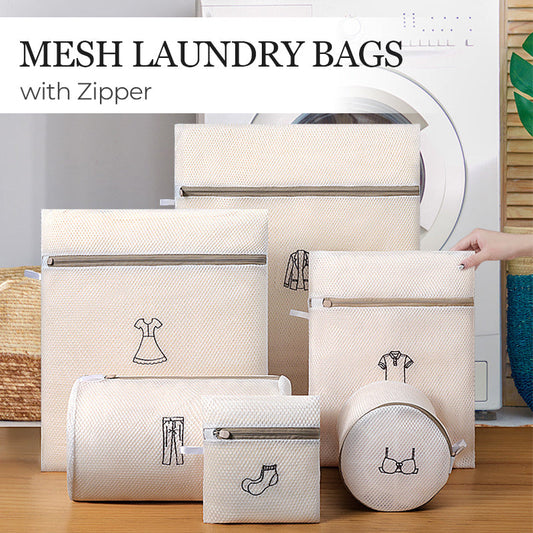 👚 Mesh Laundry Bags with Zipper | 2026 Upgrade Trial Exclusive | Delicates & Lingerie Protector for Washing Machine | 6 Sizes Set 🚀✨