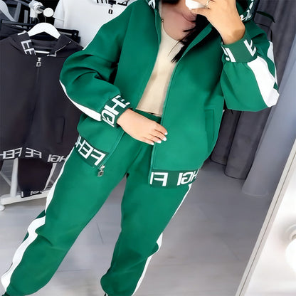 ⏳Limited-time 50% off⏰Women's Color-Block Hooded Tracksuit Set👚👖
