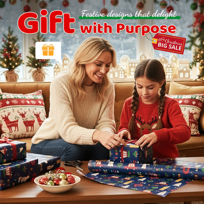 ⏳Limited-time 50% off⏰Christmas Gift Wrapping Paper Sheet🎁🎄